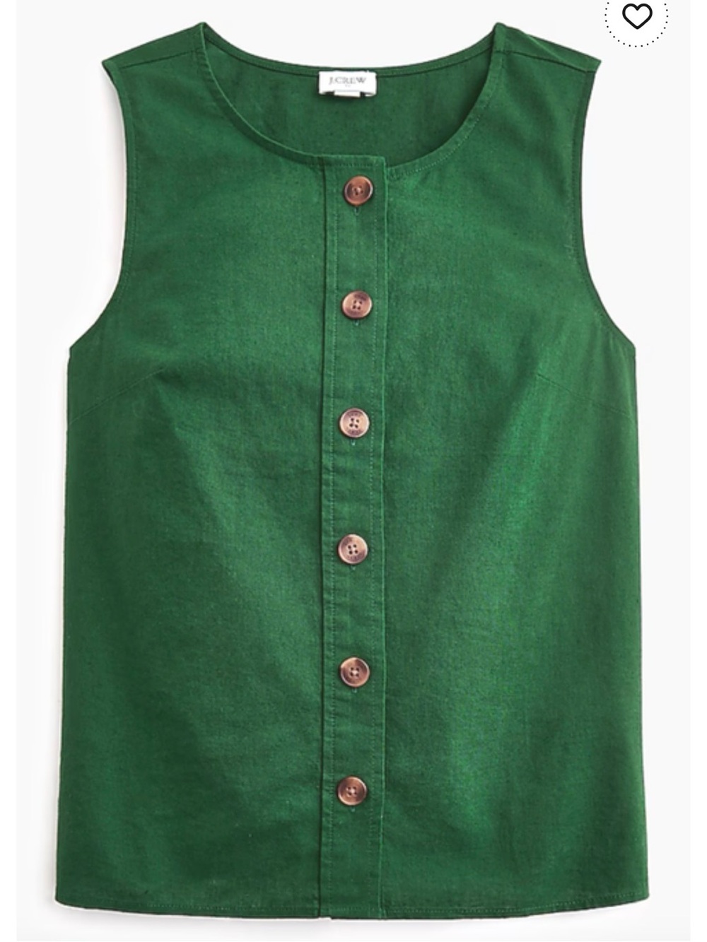 J.Crew Green Sleeveless Top Lightweight Summer Blouse